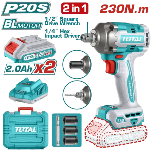 دريل مثقاب لا سلكي سوبر توتال 3 سرعات 230 نيوتن