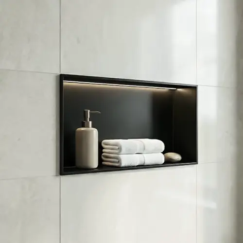 بوكس حمام مخفي مستطيل أفقي هوميك 30 × 60 سم أسود