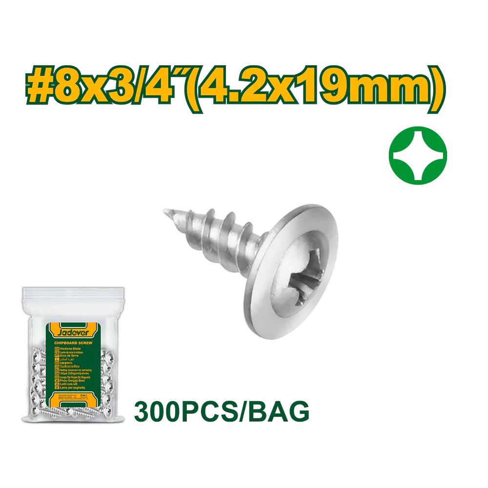 مسامير صلب سن صاج غاطس مقاس #8x3/4" (4.2x19mm جاديفير