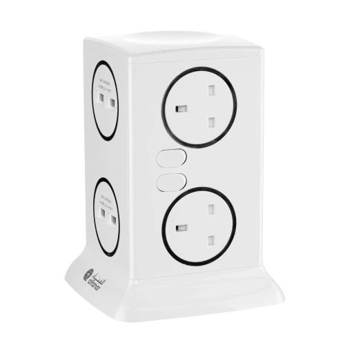 محول الفنار 4 يو اس بي 6 مقابس اللون الابيض