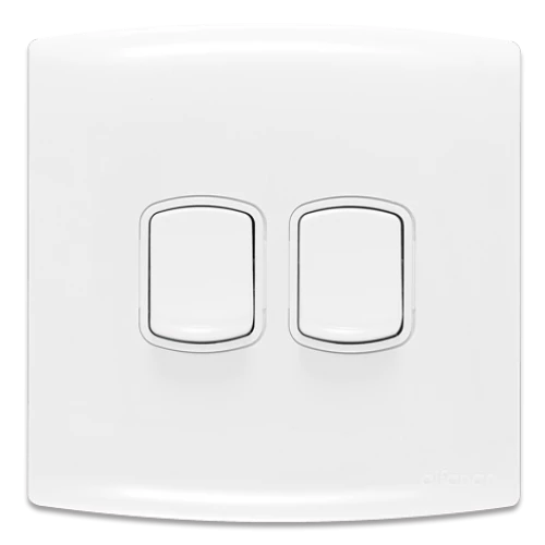 مفتاح ألف الجديد 10 أمبير الفنار مزدوج متوسط  أبيض