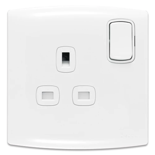 فيشة ألف الجديد 13 أمبير الفنار فردي أبيض مع مفتاح