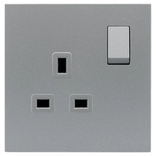 فيش ماسه الفنار مع مفتاح 7×7 - 13 أمبير رمادي