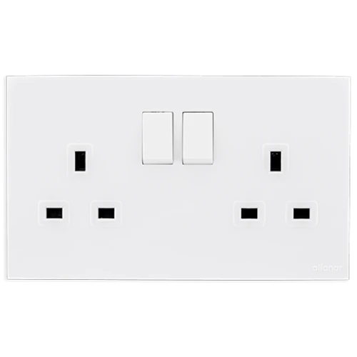 فيش ثنائي ماسه الفنار مع مفتاح 7×14- 13 أمبير أبيض