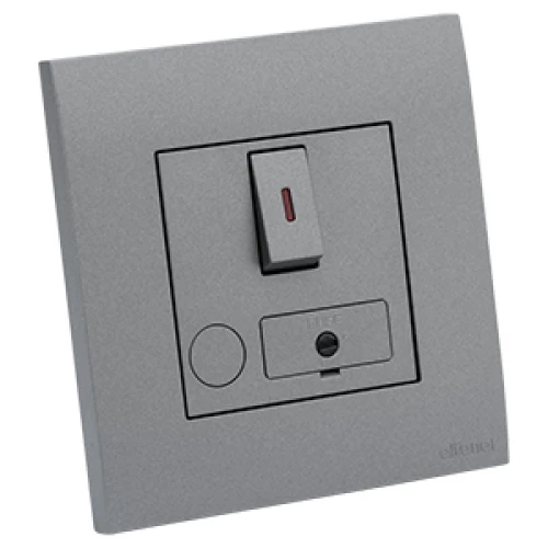 وحدة توصيل 20 أ بمفتاح بلمبة وفيوز ماسة الفنار رمادي