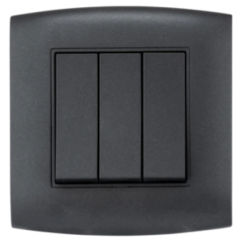 مفتاح أمنية 10 أمبير الفنار ثلاثي مفرد اسود مع اطار أسود