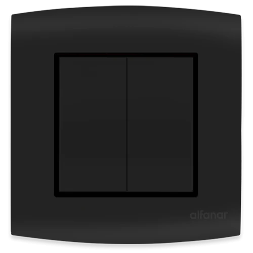 مفتاح أمنية 10 أمبير الفنار مزدوج أسود مع إطار اسود