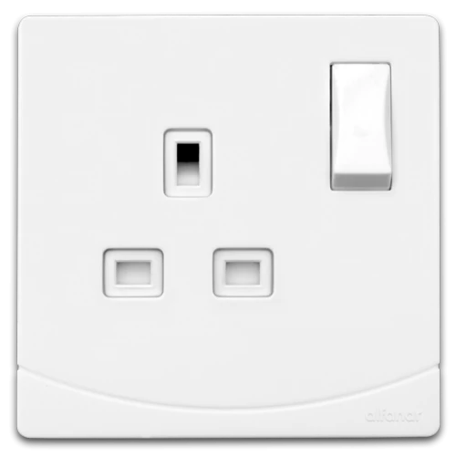 فيشة سيدرا 13 أمبير فردي مع مفتاح الفنار أبيض