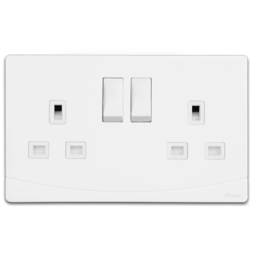 فيشة سيدرا 13 أمبير مزدوج مع مفتاح الفنار أبيض مع مفتاح