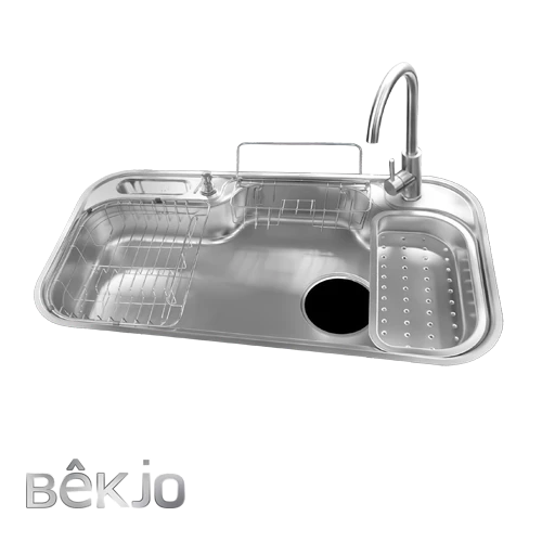 حوض مطبخ بيكجو فلاور - مقاس 98×52.5 سم مع كامل الاكسسوارات