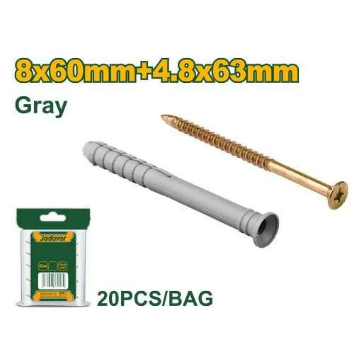 فيشر وخوابير تثبيت خرسانة ومباني بالطرق مقاس 8x60mm+4.8x63mm جاديفير