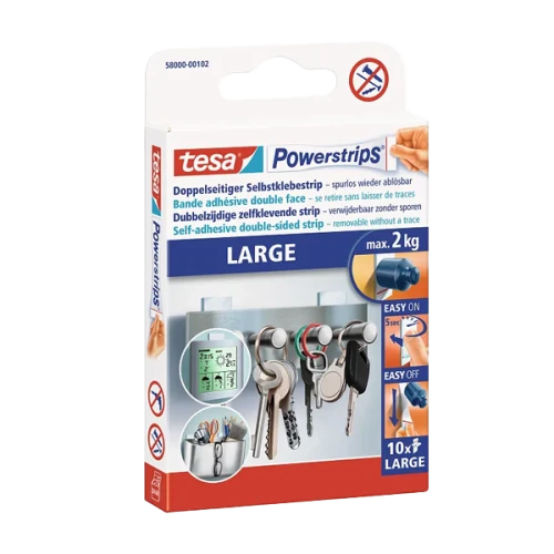 مجموعة ملصقات باور ستريبس تيسا أبيض 10 قطعة كبيرة