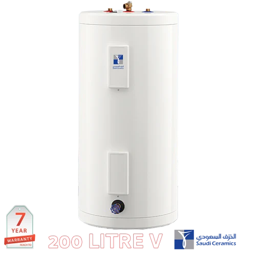 سخان مياه كهربائي مركزي الخزف السعودي 200 لتر عمودي
