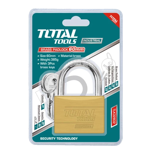 قفل نحاسي توتال شديد التحمل مقاس 60 مم