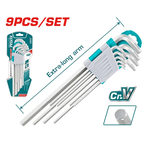 طقم مفتاح الن مسدس طويل توتال 9 قطع