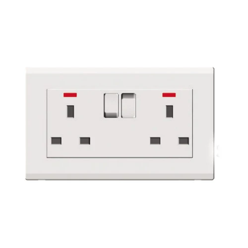 Milano 13A 2Gang  Switched Socket WH