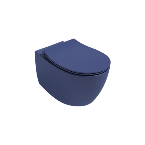 كرسي دورة مياه معلق سنتيمنتي (بدون غطاء) إسفيا أزرق